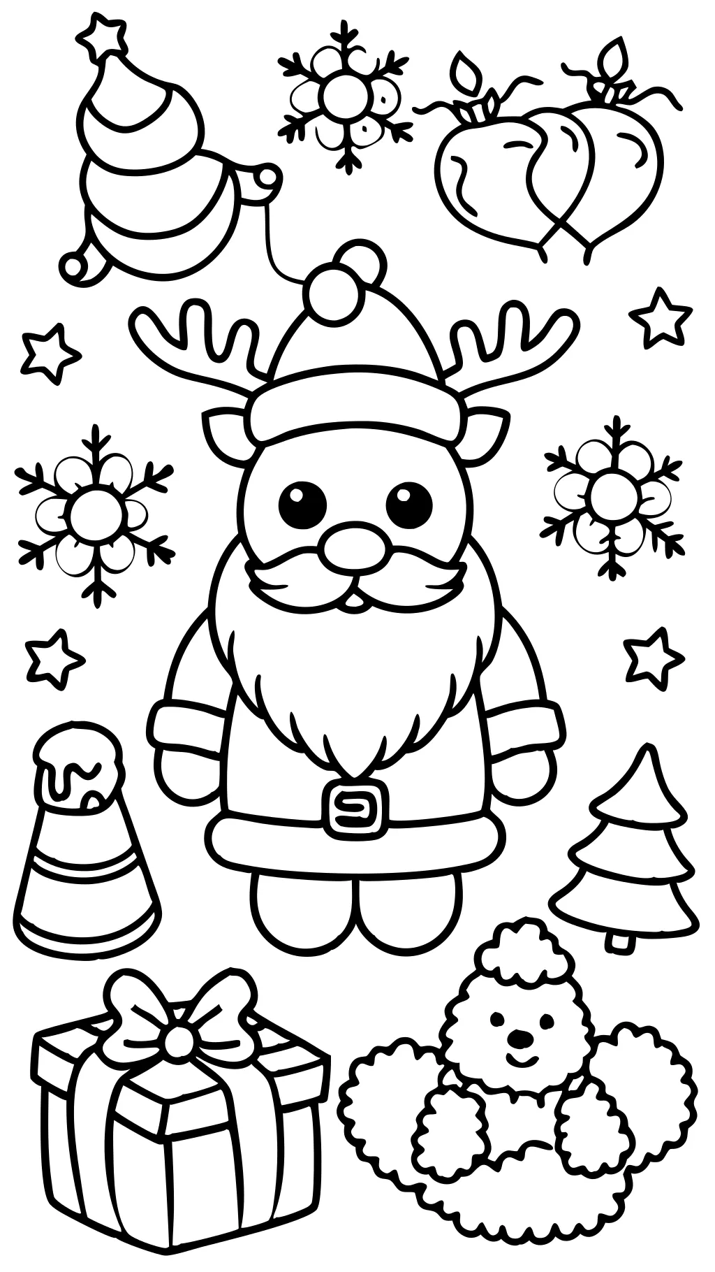 Páginas para colorear clipart de Navidad